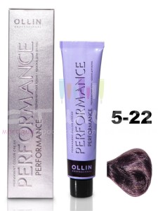 Ollin Color Performance Перманентная крем-краска для волос  5/22 светлый шатен фиолетовый 60мл