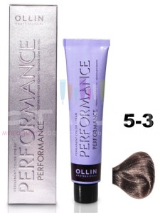 Ollin Color Performance Перманентная крем-краска для волос  5/3 светлый шатен золотистый 60мл