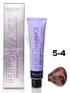 Ollin Color Performance Перманентная крем-краска для волос  5/4 светлый шатен медный 60мл
