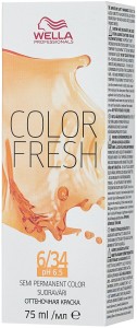 Wella Color Fresh Оттеночная краска  6-34 Темно-золотистый медный 75мл