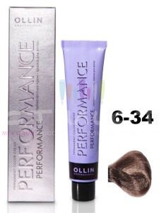 Ollin Color Performance Перманентная крем-краска для волос  6/34 темно-русый золотисто-медный 60мл