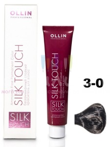 Ollin Color Silk Touch  3/0 темный шатен 60мл Безаммиачный стойкий краситель для волос