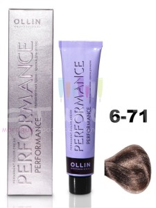 Ollin Color Performance Перманентная крем-краска для волос  6/71 темно-русый коричнево-пепельный 60мл