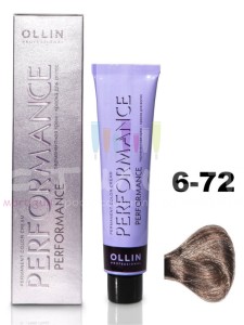 Ollin Color Performance Перманентная крем-краска для волос  6/72 темно-русый коричнево-фиолетовый 60мл