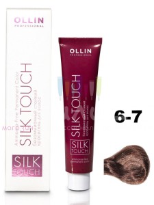 Ollin Color Silk Touch  6/7 темно-русый коричневый 60мл Безаммиачный стойкий краситель для волос