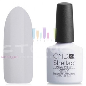 CND Shellac™ Гель-Лак цвет №01 Cream Puff 7.3мл Белый плотный матовый
