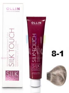 Ollin Color Silk Touch  8/1 светло-русый пепельный 60мл Безаммиачный стойкий краситель для волос