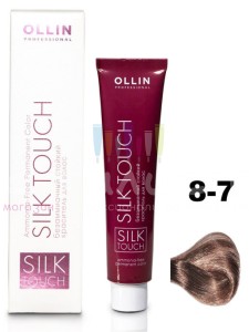 Ollin Color Silk Touch  8/7 светло-русый коричневый 60мл Безаммиачный стойкий краситель для волос