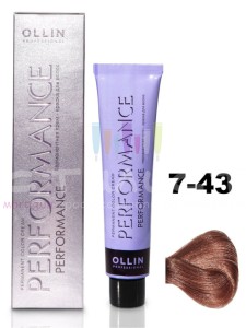 Ollin Color Performance Перманентная крем-краска для волос  7/43 русый медно-золотистый 60мл