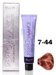 Ollin Color Performance Перманентная крем-краска для волос  7/44 русый интенсивно-медный 60мл