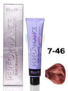 Ollin Color Performance Перманентная крем-краска для волос  7/46 русый медно-красный 60мл