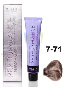 Ollin Color Performance Перманентная крем-краска для волос  7/71 русый коричнево-пепельный 60мл