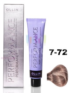 Ollin Color Performance Перманентная крем-краска для волос  7/72 русый коричнево-фиолетовый 60мл