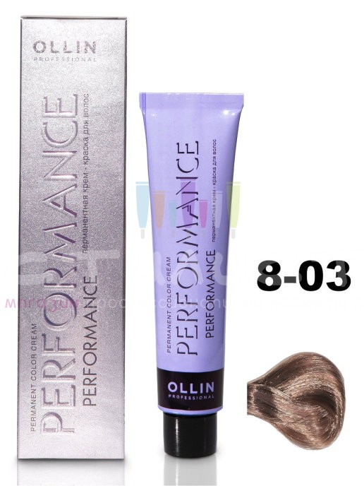 Ollin Color Performance Перманентная крем-краска для волос  8/03 светло-русый прозрачно-золотистый 60мл