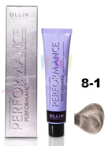 Ollin Color Performance Перманентная крем-краска для волос  8/1 светло-русый пепельный 60мл