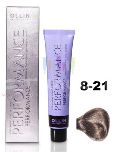 Ollin Color Performance Перманентная крем-краска для волос  8/21 светло-русый фиолетово-пепельный 60мл