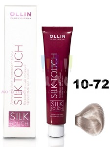Ollin Color Silk Touch 10/72 светлый блондин коричнево-фиолетовый 60мл Безаммиачный стойкий краситель для волос