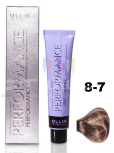 Ollin Color Performance Перманентная крем-краска для волос  8/7 светло-русый коричневый 60мл