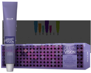 Ollin Color Vision Крем-краска для бровей и ресниц набор черный 20мл+салфетки п/ресницы 15пар/уп