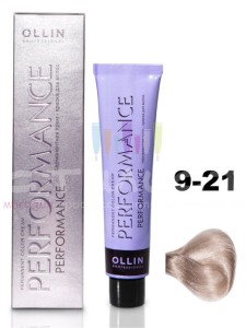 Ollin Color Performance Перманентная крем-краска для волос  9/21 блондин фиолетово-пепельный 60мл