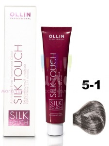 Ollin Color Silk Touch  5/1 светлый шатен пепельный 60мл Безаммиачный стойкий краситель для волос