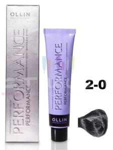 Ollin Color Performance Перманентная крем-краска для волос  2/0 черный 60мл