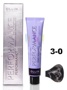 Ollin Color Performance Перманентная крем-краска для волос  3/0 темный шатен 60мл