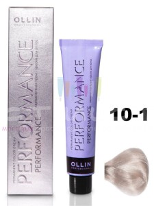 Ollin Color Performance Перманентная крем-краска для волос 10/1 светлый блондин пепельный 60мл