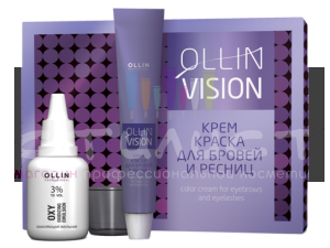 Ollin Color Vision Set Крем-краска для бровей и ресниц набор коричневый 20мл